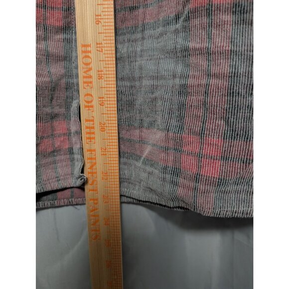 Woolrich Plaid Button Shirt Green Red Brushed Cotton Stripe Flannel Women Size L - Picture 5 of 7